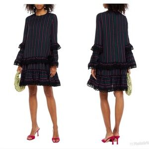 NEW Erdem embroidered ruffled gauze dress